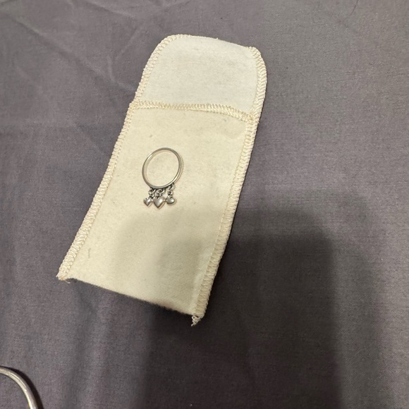 James Avery Sterling Silver Gathered Hearts Charm Dangle Ring - Picture 2 of 4